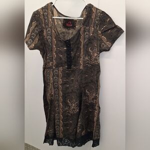 Joe Browns Black and Brown Flower Dress Size 14